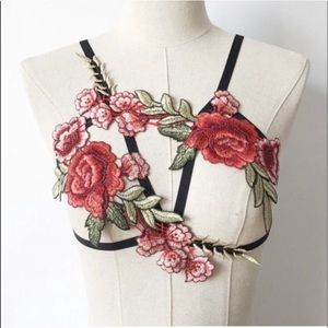 Multi color floral harness top by Liquid Red